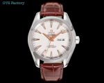 Omega Seamaster Annual Calendar – Silver Dial with Rose Gold Accents and Brown Alligator Leather Strap