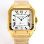 Cartier Ballon Bleu – Women's 18K Yellow Gold Watch with White Dial, Roman Numerals, and Black Alligator Strap - 图片 4