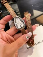 Bvlgari Serpenti – Women's Diamond-Encrusted Teardrop Watch with Black Alligator Strap and White Dial - 图片 2