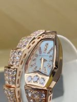 Bvlgari Serpenti – Women's Rose Gold Diamond Bracelet Watch with White Mother-of-Pearl Dial and Full Pave Setting - 图片 6