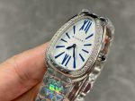 Bvlgari Serpenti – Women's White Gold Diamond Bracelet Watch with Blue Roman Numerals, Sapphire Crown, and Mother-of-Pearl Dial - 图片 2