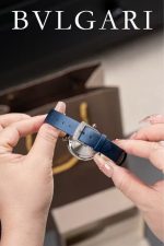 Bvlgari Serpenti – Women's Dual Watch Set with Starry Night Dials, Diamond Bezels, and Leather Straps in Blue & Black - 图片 3