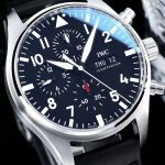 IWC Schaffhausen Pilot’s Watch Chronograph – Black Dial with Date & Day Display, Leather Strap - 图片 2