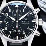 IWC Schaffhausen Pilot’s Watch Chronograph – Black Dial with Date & Day Display, Leather Strap - 图片 3