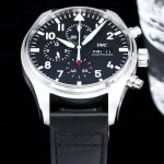 IWC Schaffhausen Pilot’s Watch Chronograph – Black Dial with Date & Day Display, Leather Strap - 图片 4