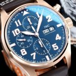 IWC Schaffhausen Pilot’s Watch Chronograph – Blue Dial with Rose Gold Case & Brown Leather Strap - 图片 7