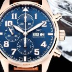 IWC Schaffhausen Pilot’s Watch Chronograph – Blue Dial with Rose Gold Case & Brown Leather Strap - 图片 5