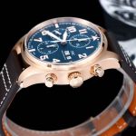 IWC Schaffhausen Pilot’s Watch Chronograph – Blue Dial with Rose Gold Case & Brown Leather Strap - 图片 3