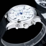 IWC Schaffhausen Pilot’s Watch Chronograph – White Dial with Blue Hands and Black Leather Strap - 图片 6