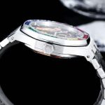 Audemars Piguet Royal Oak – Men's Rainbow Skeleton Watch with 18K Rose Gold Case, Gem-Set Bezel, and Integrated Bracelet - 图片 6