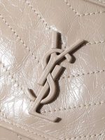 Saint Laurent-Style Tote Bag – Burgundy Quilted Leather with Metallic YSL Logo & Dual Handles – Designer-Inspired Work & Travel Bag for Women - 图片 10