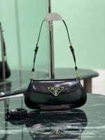 Prada-Style Leather & Nylon Tote Handbag – Minimalist Top Handle Bag with Triangular Logo – Designer-Inspired Shoulder Bag for Women - 图片 10