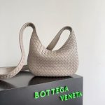 Bottega Veneta Beige Intrecciato Pouch Bag – Iconic Weave, Soft Silhouette, Leather Hobo, Designer Handbag