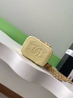 Chanel-Style Mini Box Bag – Quilted Caviar Leather with Gold-Tone Chain & CC Logo (6 Colors Available) - 图片 14