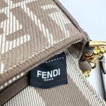 Fendi-Style Mini Bag – Brown FF Monogram Canvas with Gold-Tone Chain Strap, Iconic FF Lock Clasp & Top Handle - 图片 6