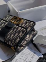 Dior Oblique Print Crossbody Bag – Iconic Monogram Canvas, Gold-Tone CD Clasp, Designer Shoulder Bag with Adjustable Strap - 图片 10