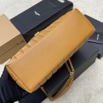 Saint Laurent-Style Tote Bag – Burgundy Quilted Leather with Metallic YSL Logo & Dual Handles – Designer-Inspired Work & Travel Bag for Women - 图片 9