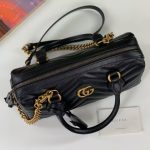 Gucci-Style Marmont Mini Bag – Black Quilted Leather with Gold-Tone GG Logo & Chain Strap - 图片 16