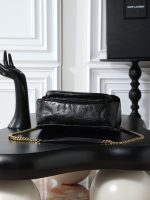 Saint Laurent-Style Tote Bag – Burgundy Quilted Leather with Metallic YSL Logo & Dual Handles – Designer-Inspired Work & Travel Bag for Women - 图片 9