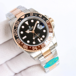 Rolex GMT-Master II Replica Watch – Two-Tone Steel & Rose Gold, Black Dial with Brown/Black Ceramica Bezel - 图片 2