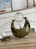 Celine-Style Hobo Bag – Iconic Gold Ring Handle, Soft Leather, Designer Shoulder Bag with Detachable Strap