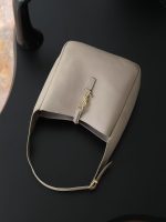 Saint Laurent-Style Tote Bag – Burgundy Quilted Leather with Metallic YSL Logo & Dual Handles – Designer-Inspired Work & Travel Bag for Women - 图片 9