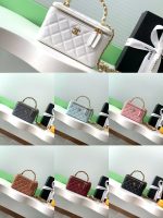 Chanel-Style Mini Box Bag – Quilted Caviar Leather with Gold-Tone Chain & CC Logo (6 Colors Available) - 图片 16