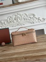 Loro Piana-Style Mini Box Bag – Premium Pebbled Leather, Iconic Lock Clasp, Designer Handbag with Detachable Strap in Multiple Colors - 图片 18