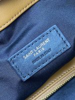 Saint Laurent-Style Tote Bag – Burgundy Quilted Leather with Metallic YSL Logo & Dual Handles – Designer-Inspired Work & Travel Bag for Women - 图片 5