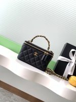 Chanel-Style Mini Box Bag – Quilted Caviar Leather with Gold-Tone Chain & CC Logo (6 Colors Available) - 图片 10