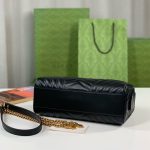 Gucci-Style Marmont Mini Bag – Black Quilted Leather with Gold-Tone GG Logo & Chain Strap - 图片 15