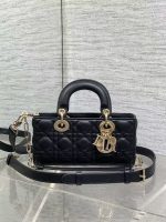 Dior Lady Dior Mini Tote – Quilted Leather, Crystal-Embellished CD Charm, Designer Handbag with Top Handle & Removable Chain Strap - 图片 8