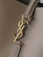 Saint Laurent-Style Tote Bag – Burgundy Quilted Leather with Metallic YSL Logo & Dual Handles – Designer-Inspired Work & Travel Bag for Women - 图片 8