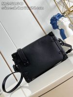 Louis Vuitton-Style Capucines Mini Bag – Black Grained Leather with Gold-Tone Hardware & Signature Lock Design (M25160)