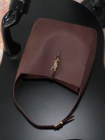 Saint Laurent-Style Tote Bag – Burgundy Quilted Leather with Metallic YSL Logo & Dual Handles – Designer-Inspired Work & Travel Bag for Women - 图片 7