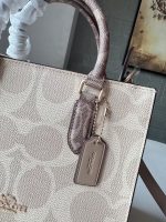 COACH Signature Tote Bag – Soft Pink, Classic Monogram Print, Leather Top Handle, Everyday Designer Handbag - 图片 10