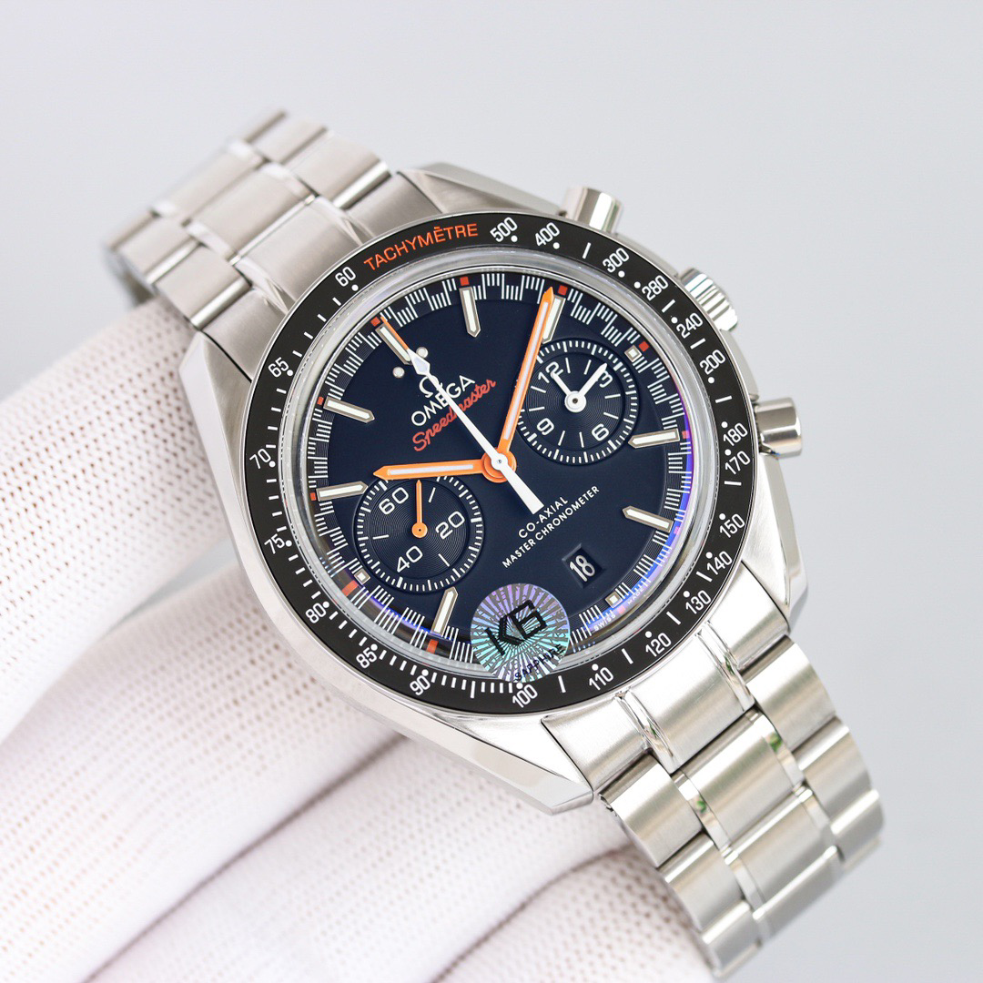 1b65c1228af55fed63958875000bb948 Omega Speedmaster Professional – Blue Dial with Orange Accents and Stainless Steel Bracelet - 图片 1