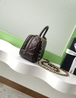 Chanel-Style Mini Oval Bag – Velvet Quilted Design with Top Handle & Gold-Tone Chain (6 Colors Available) - 图片 12