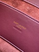 Saint Laurent-Style Tote Bag – Burgundy Quilted Leather with Metallic YSL Logo & Dual Handles – Designer-Inspired Work & Travel Bag for Women - 图片 7