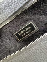 Prada-Style Leather & Nylon Tote Handbag – Minimalist Top Handle Bag with Triangular Logo – Designer-Inspired Shoulder Bag for Women - 图片 4