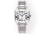 Cartier Santos-Dumont – Men's Stainless Steel Automatic Watch with White Dial, Roman Numerals, and Integrated Bracelet - 图片 8