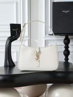 Saint Laurent-Style Tote Bag – Burgundy Quilted Leather with Metallic YSL Logo & Dual Handles – Designer-Inspired Work & Travel Bag for Women - 图片 5