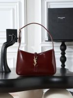 Saint Laurent-Style Tote Bag – Burgundy Quilted Leather with Metallic YSL Logo & Dual Handles – Designer-Inspired Work & Travel Bag for Women - 图片 6