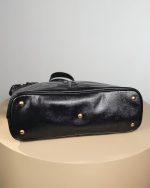 Saint Laurent-Style Tote Bag – Burgundy Quilted Leather with Metallic YSL Logo & Dual Handles – Designer-Inspired Work & Travel Bag for Women - 图片 2