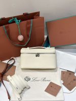 Loro Piana-Style Mini Box Bag – Premium Pebbled Leather, Iconic Lock Clasp, Designer Handbag with Detachable Strap in Multiple Colors - 图片 16