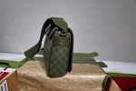 Gucci-Style GG Supreme Crossbody Bag – Green Monogram Canvas with Leather Trim, Classic Design & Adjustable Strap - 图片 7