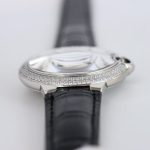 Cartier Ballon Bleu – Women's White Gold Watch with Diamond Bezel, Silver Dial, and Black Alligator Strap - 图片 3
