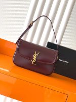 Saint Laurent-Style Tote Bag – Burgundy Quilted Leather with Metallic YSL Logo & Dual Handles – Designer-Inspired Work & Travel Bag for Women