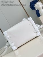 Louis Vuitton-Style Capucines Mini Bag – white Grained Leather with Gold-Tone Hardware & Signature Lock Design (M25160) - 图片 7