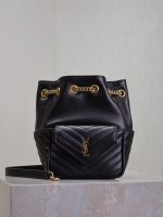 Saint Laurent-Style Tote Bag – Burgundy Quilted Leather with Metallic YSL Logo & Dual Handles – Designer-Inspired Work & Travel Bag for Women